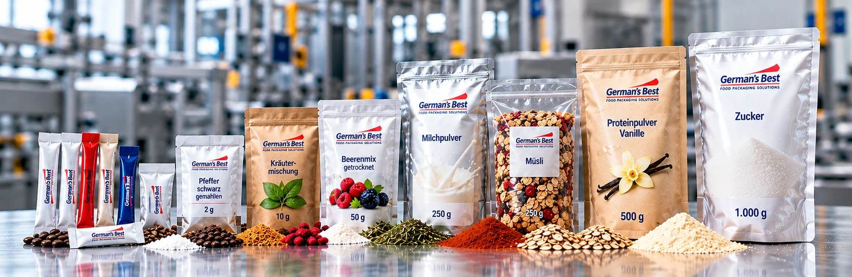 German’s Best Lebensmittelverpackungen von Portionssticks bis 1000 g